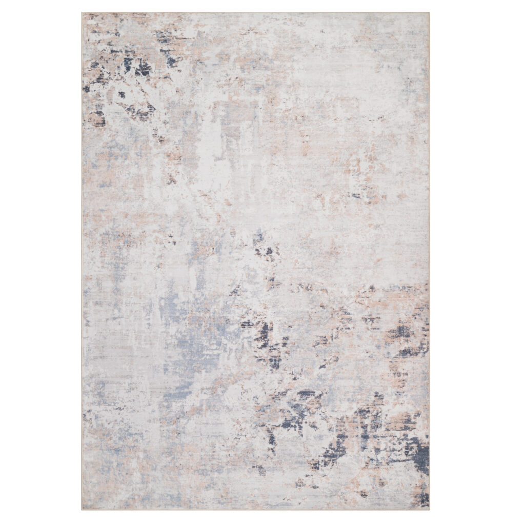 Area Rug Ash Grey Beige Flecked Anti-Slip
