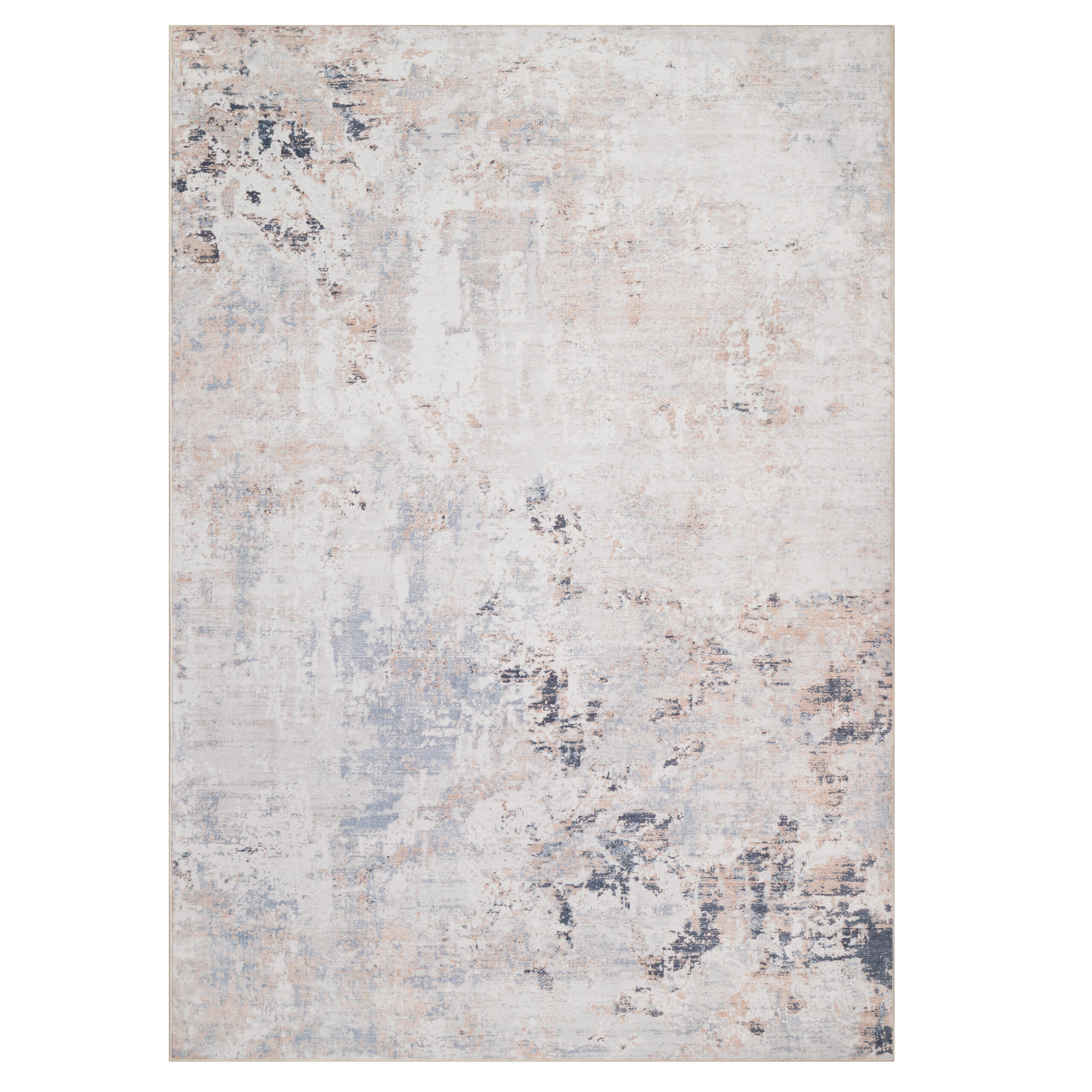 Area Rug Ash Grey Beige Flecked Anti-Slip