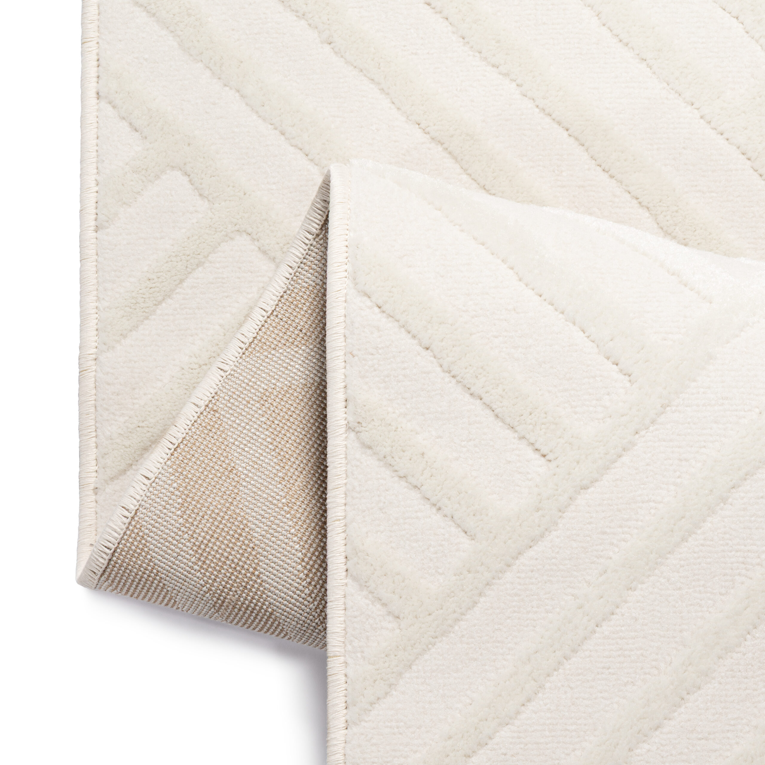 Area Rug Hygge Square Off-White Diamonds