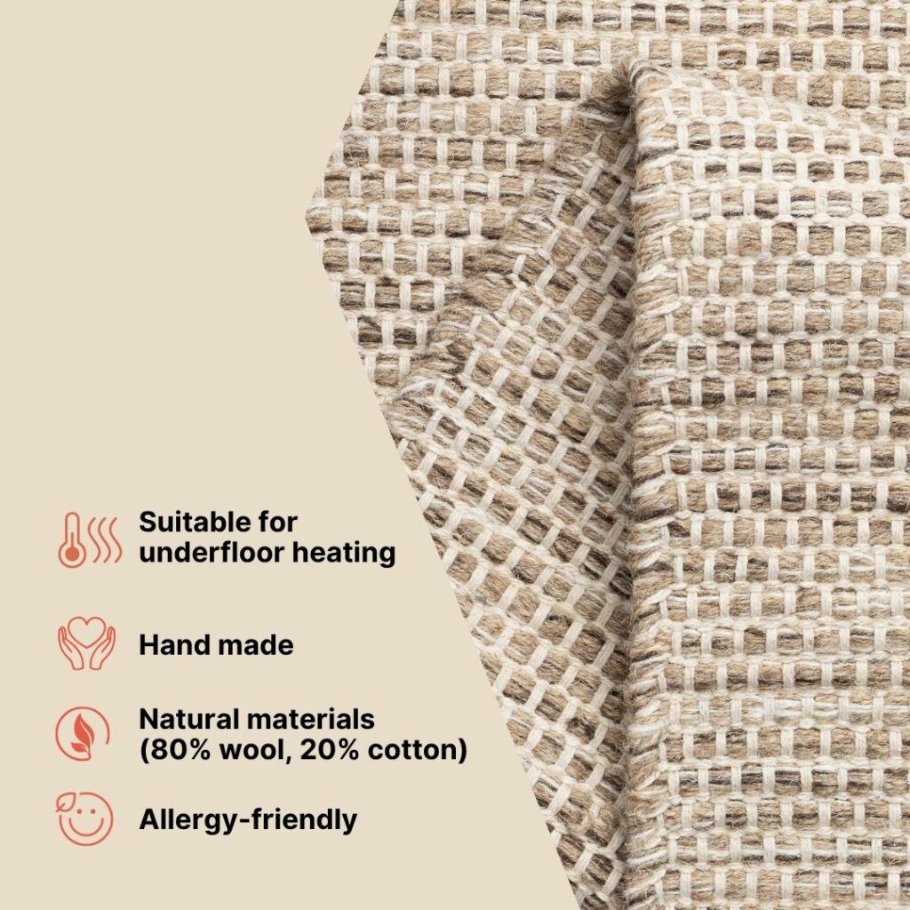 Wool Area Rug Loni Beige