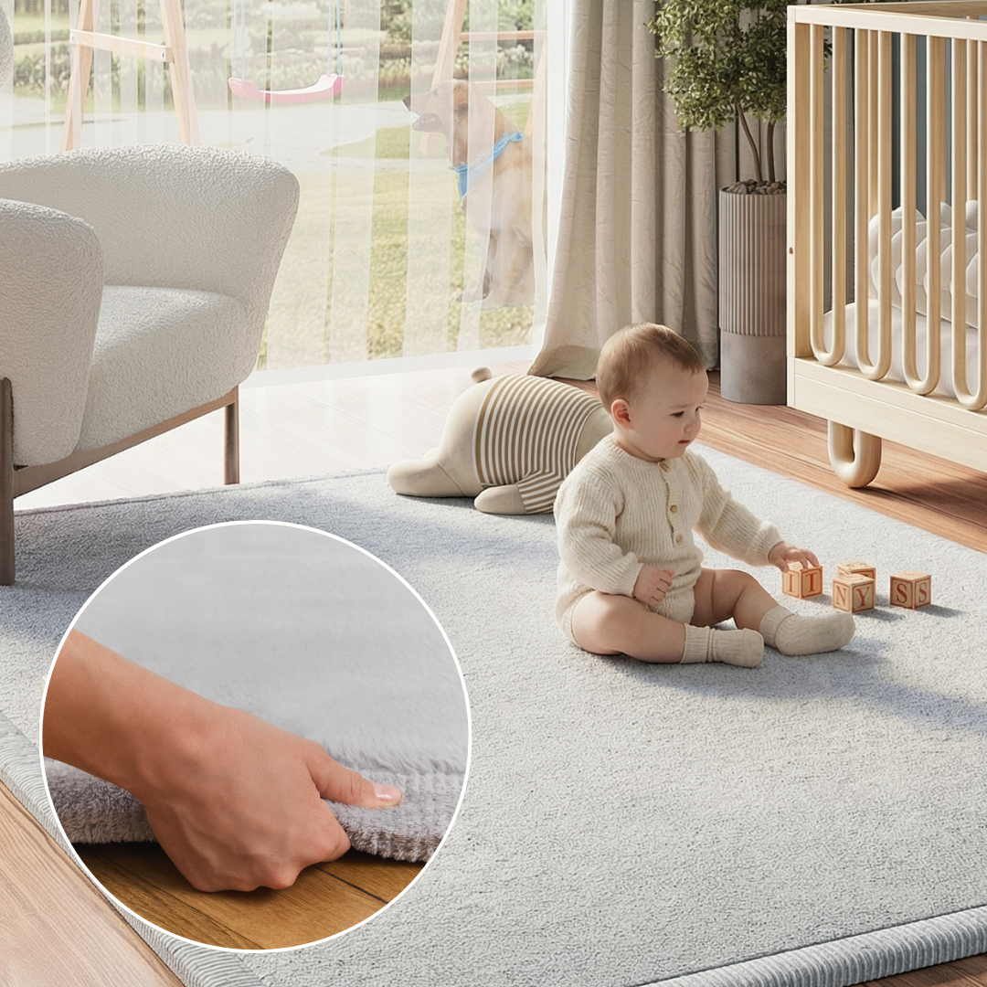Kids’ Rug Fluffin Light Gray Non-slip