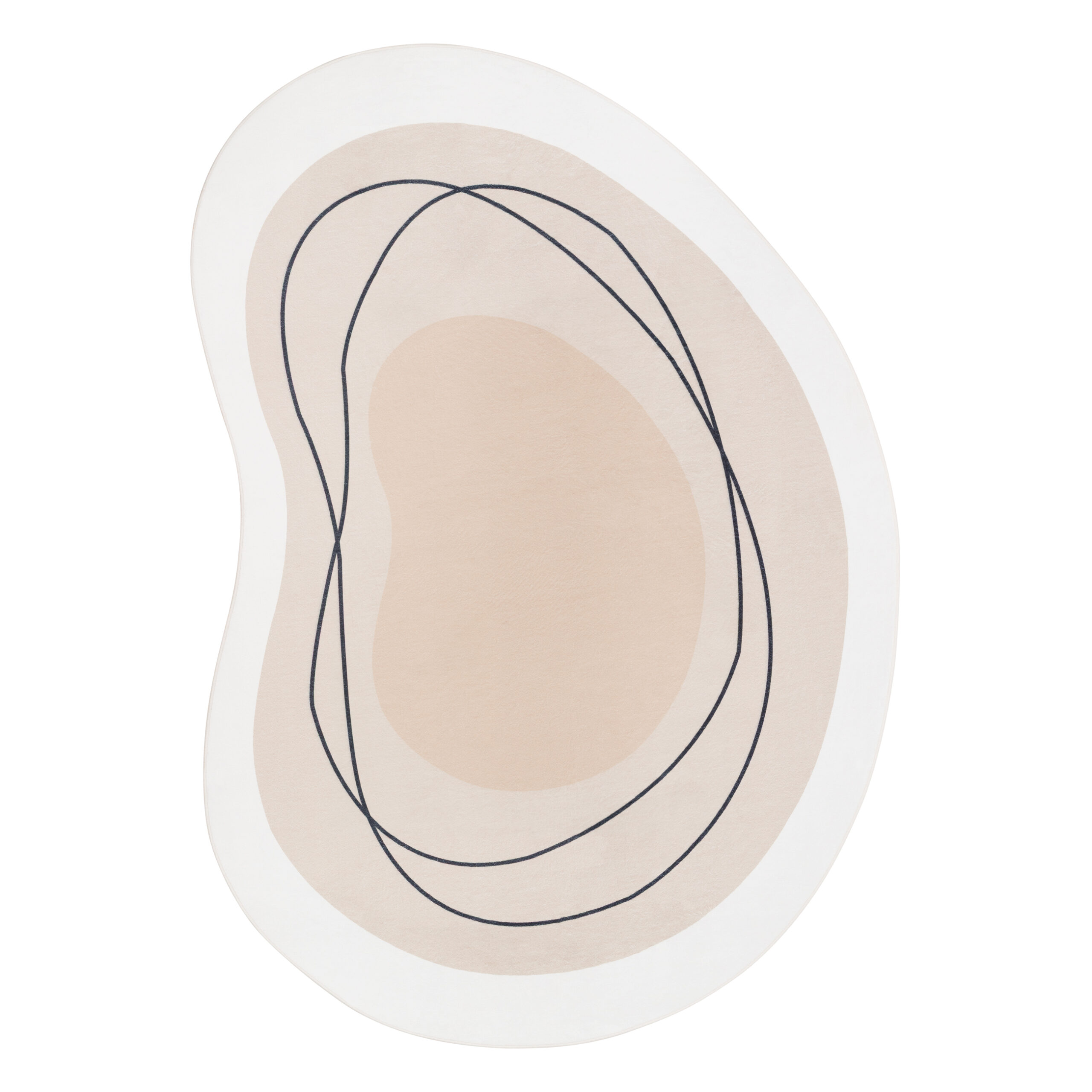 Area Rug Wisp With Irregular Shape Beige Lines