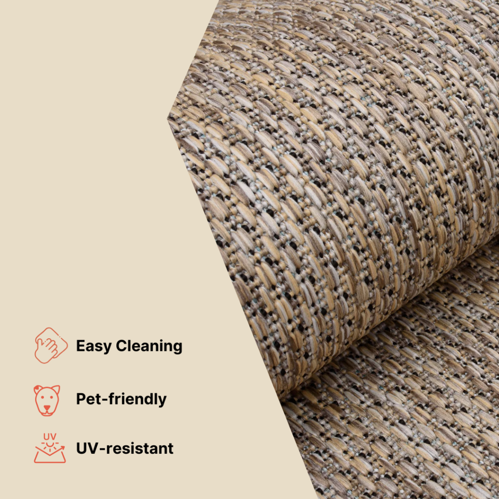 Area Rug Melissa Brown Black Mosaic Indoor Outdoor
