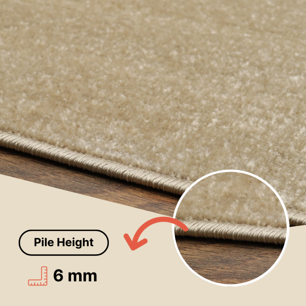 Area Rug Mono Square Indoor Outdoor Cream